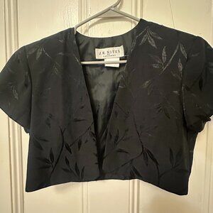 [J.R. NITES by CALIENDO] Vintage Black Cropped Bolero Jacket - Size M